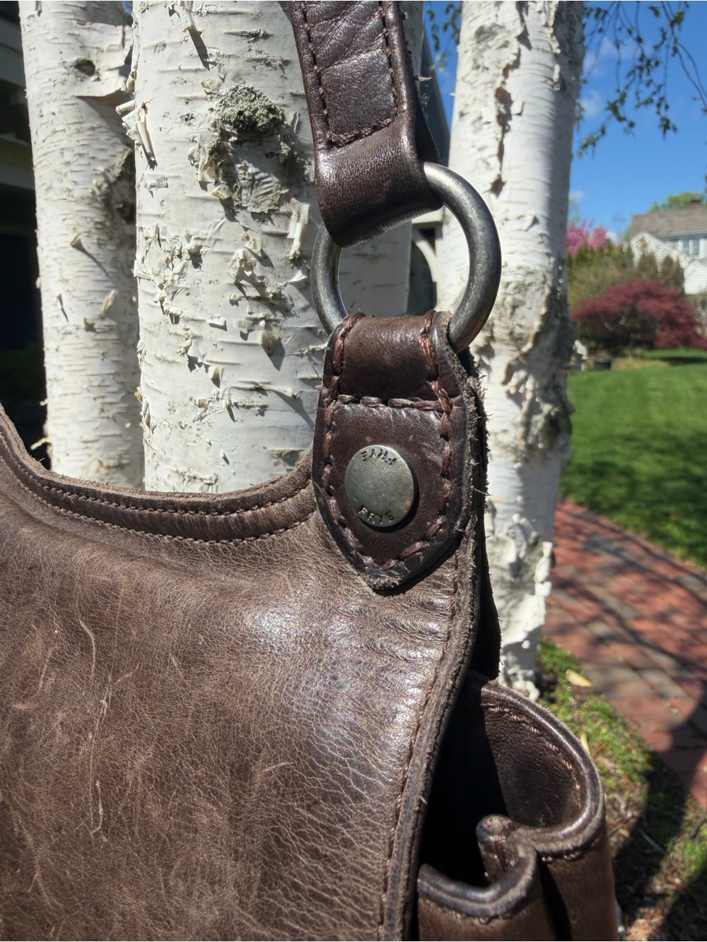 Frye Melissa Saddle Bag Brown Leather Crossbody Shoulder Bag Boho Western - Picture 4 of 15